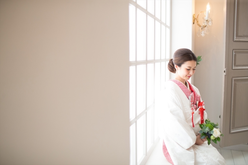 洗練された着物とヘアメイク