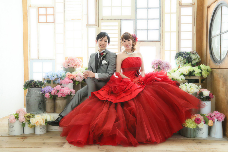 情熱の赤いドレス♡