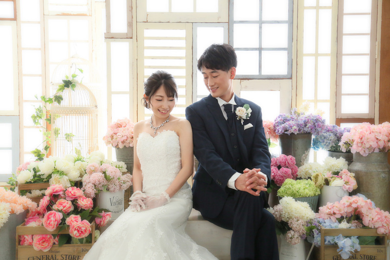 お花に囲まれて、、