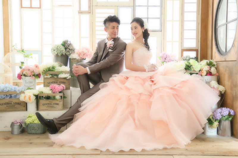 お花に囲まれて