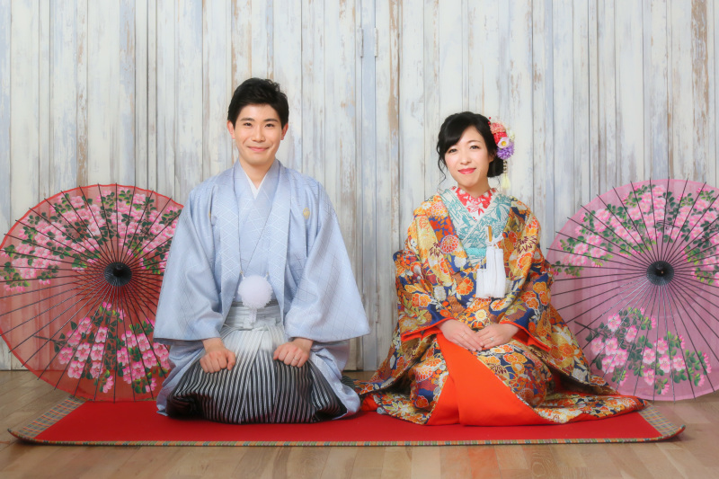 2人ならんで和装らしく*。