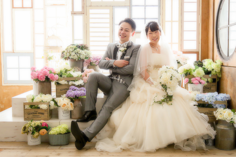 お花に囲まれて♪