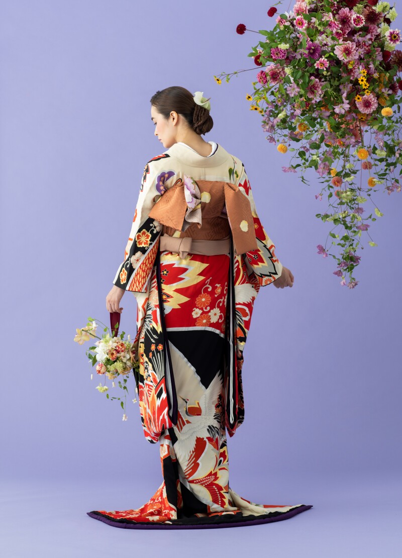 大唐花に鶴文様