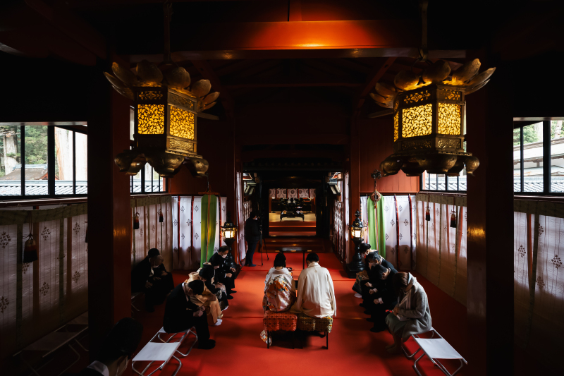 世界文化遺産での挙式は約40分