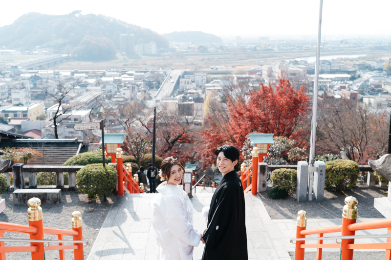 関東平野を見渡せる境内での撮影!