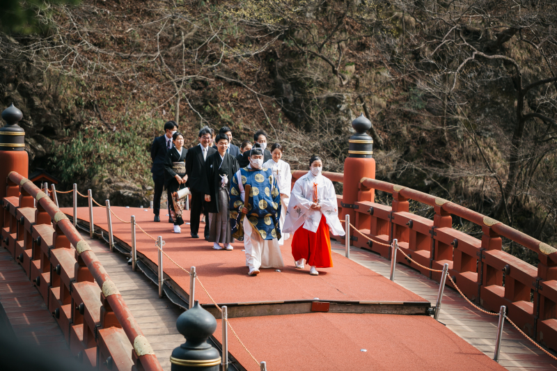 花嫁行列での渡橋!
