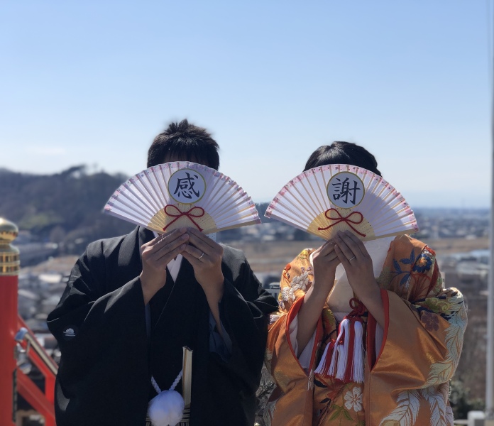 晴天の足利織姫神社での和装ウエディングフォト！