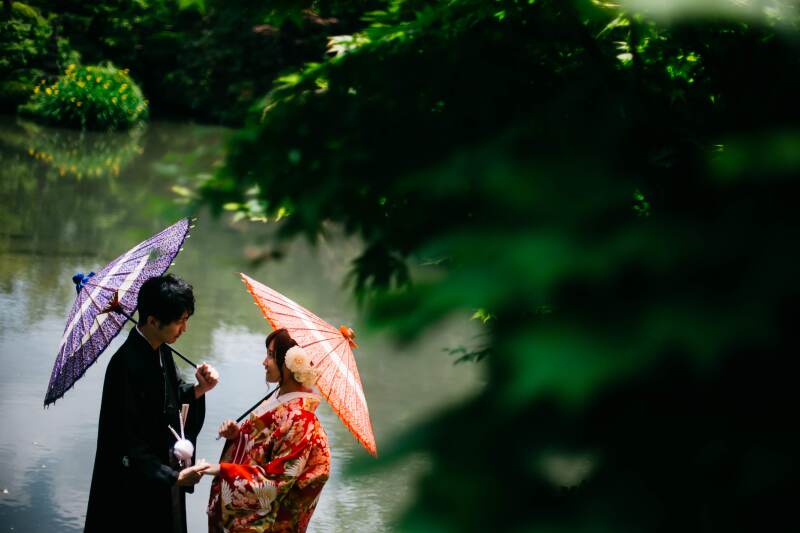 豪華特典付!秋婚の方の前撮りに世界文化遺産日光山輪王寺 国宝 大猷院&逍遥園2カ所撮影和装一着KIMONOプラン