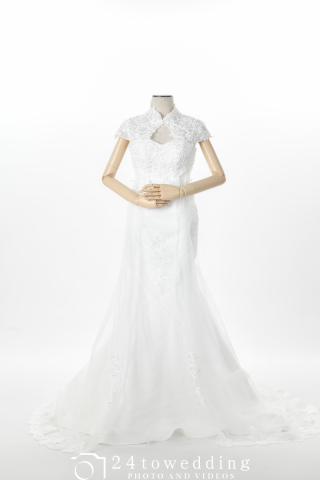 アリモ~チャイナ風袖付きマーメイドドレス