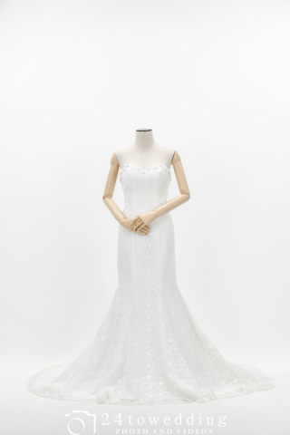 freeN～ビジュー付きシンプルマーメイドドレス