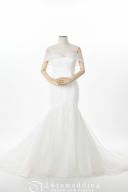 マレフィ〜オフショルのマーメイドトレーン付き