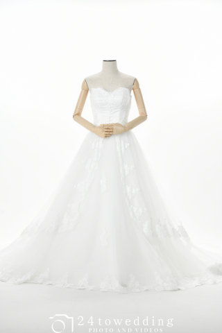 Calina２(カリーナトレーン付)クラシカルレースドレス