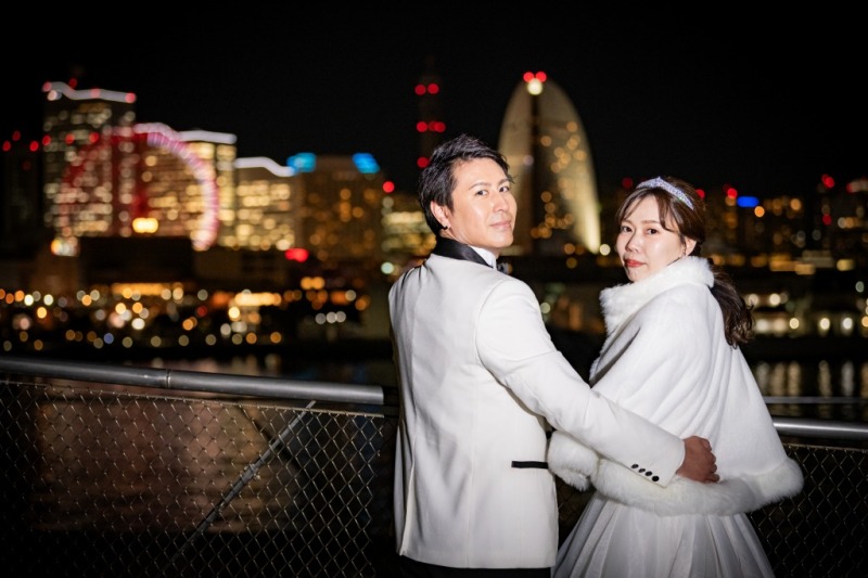 振り返ったおふたり