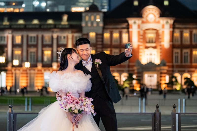 東京駅と東京タワーをまわるナイトフォト撮影♡