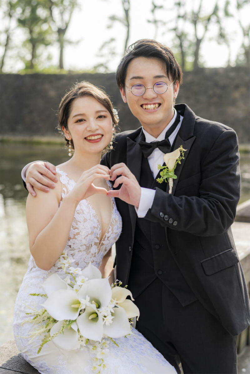 ハートを作って