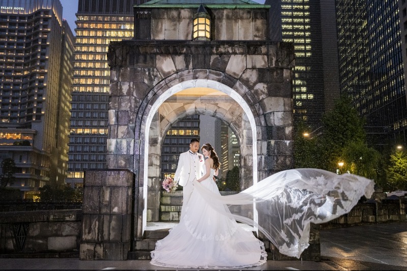 東京の夜景を集める和田倉門でも前撮りを♪