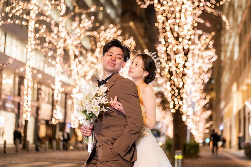 冬の街並みで残すロマンチックな一枚