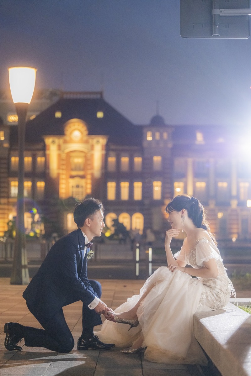 東京駅前でシンデレラショット♡