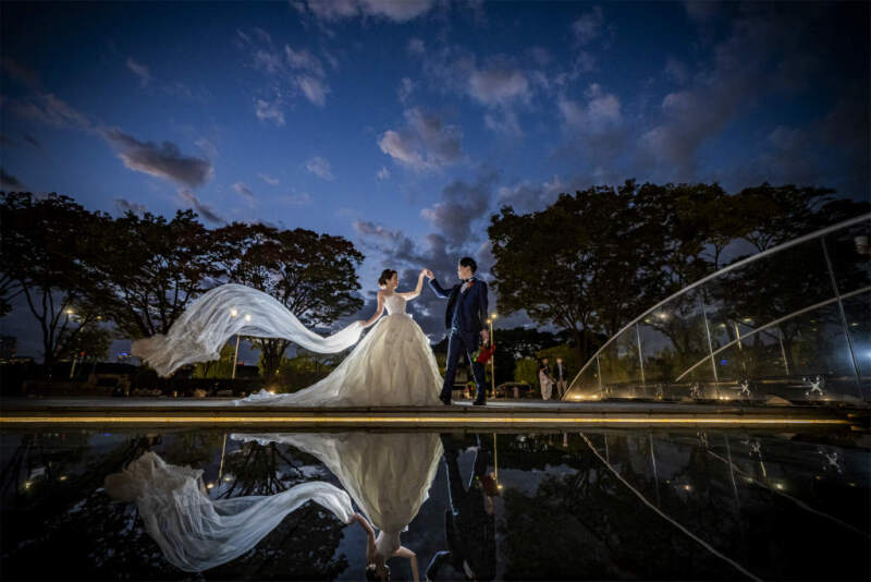 和田倉噴水公園でトワイライトを