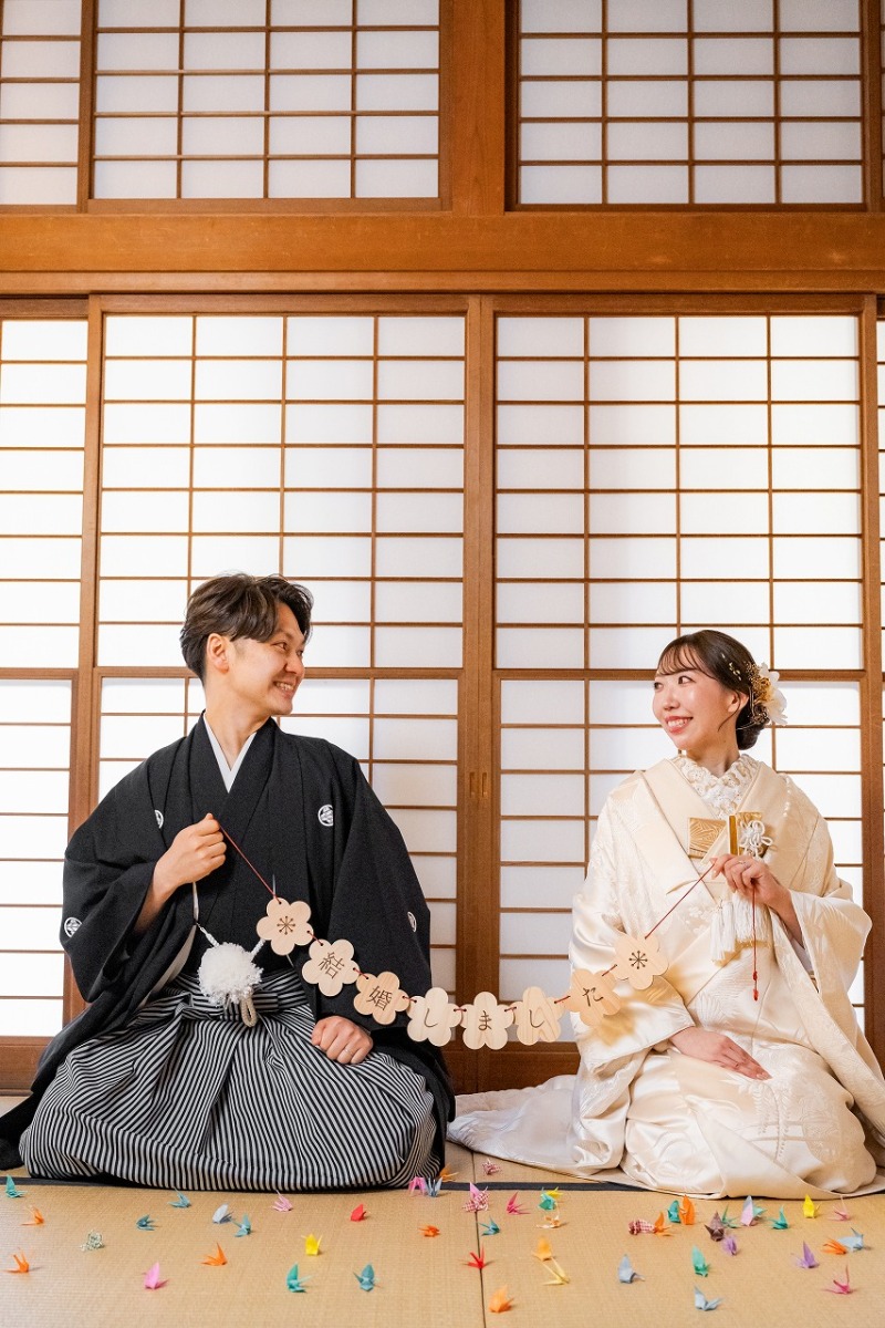 結婚しましたの想いを込めた和装フォト
