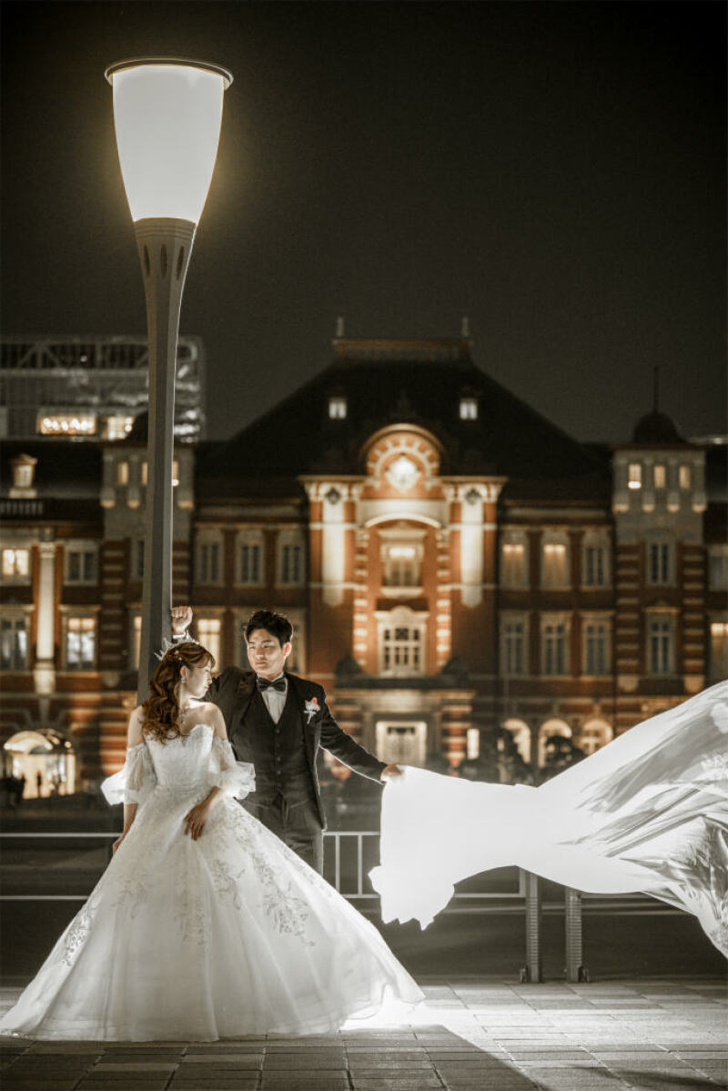 ベールなびかせショット