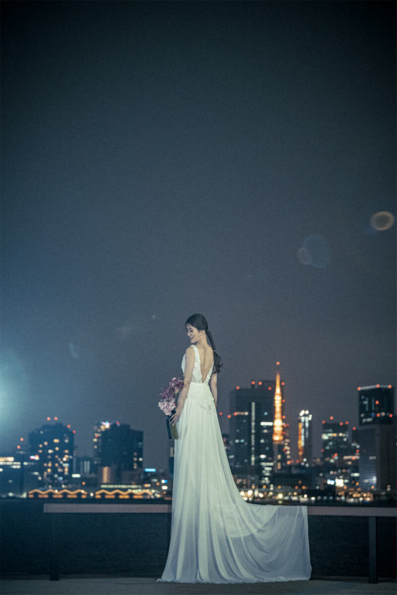 トレーンがなだらかに流れるスタンディングショット