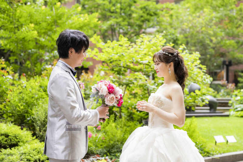 緑の中の撮影も