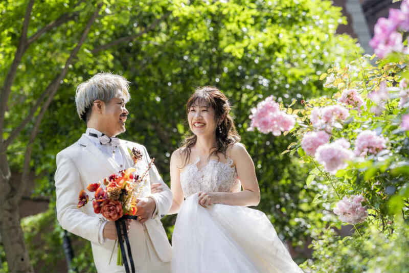 バラ園でエスコートショット♪