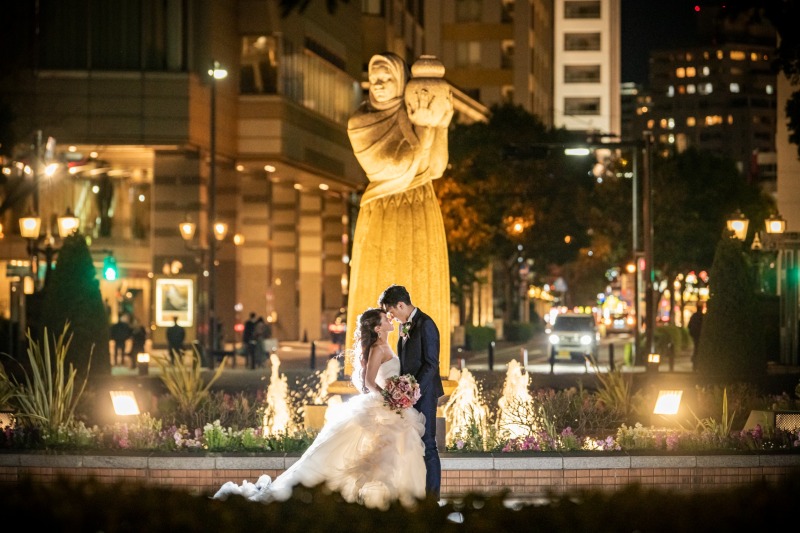 ライトアップされた山下公園