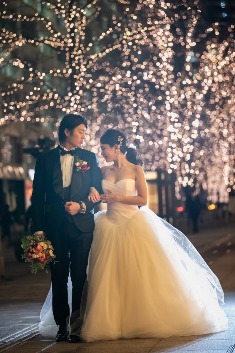 ライトアップの中☆