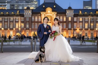 【Day opr Nightプラン】愛犬と過ごす東京駅ナイトウェディングフォト