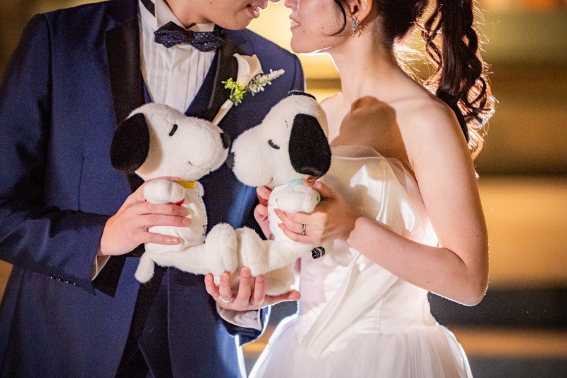 ぬいぐるみが彩るおふたりらしい一枚