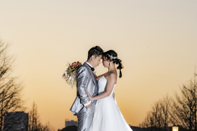 夕暮れ時のお空を背景に…♡