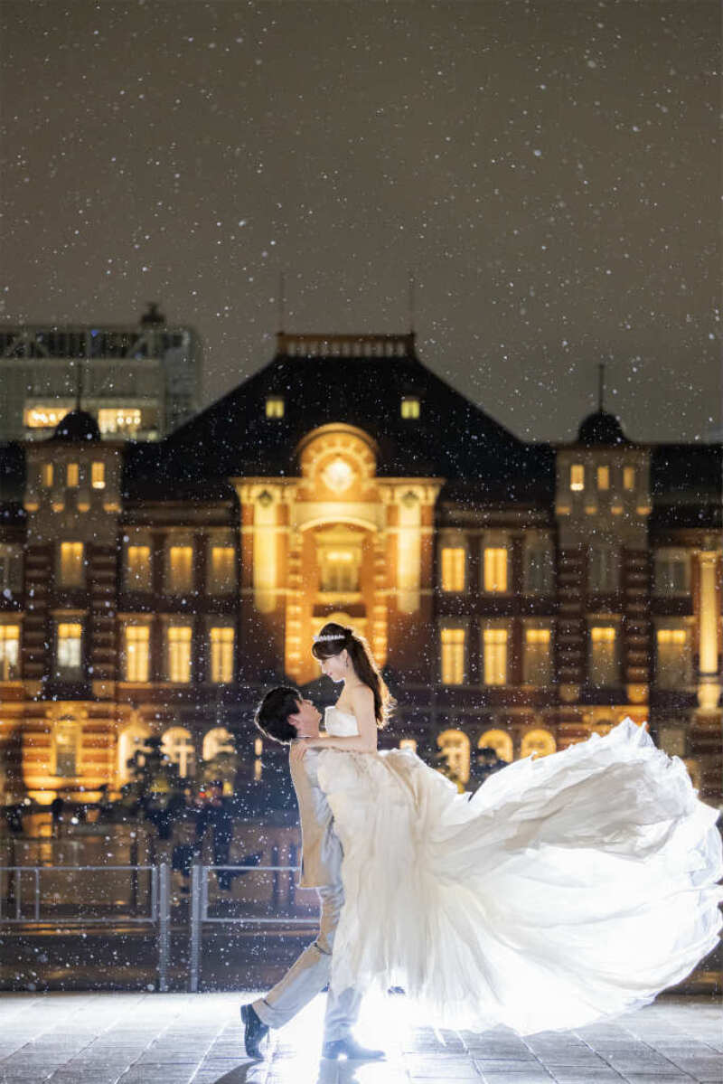 雨も輝く抱っこショット！