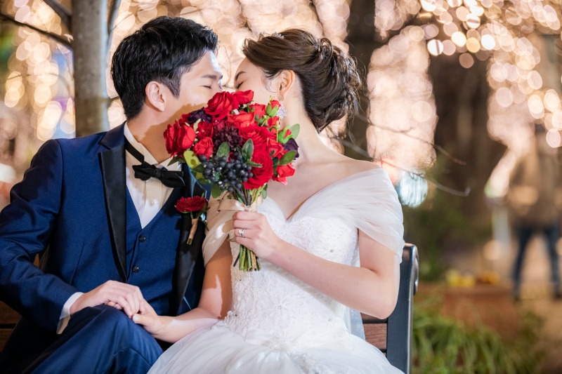 ブーケで隠して♡