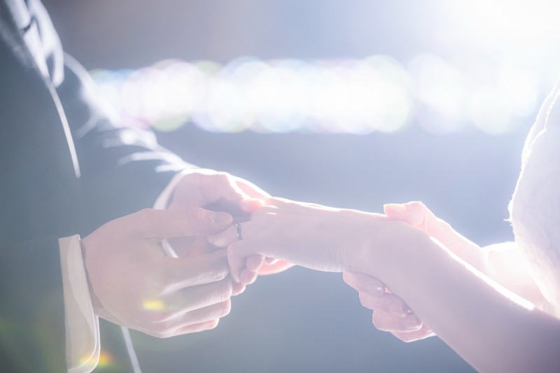 指輪を通す瞬間を♡