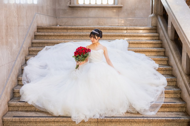 階段でのお座りショット