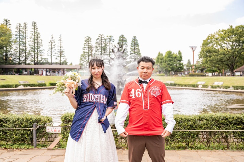 お気に入りチームのユニフォームを持ち込んで撮影☆