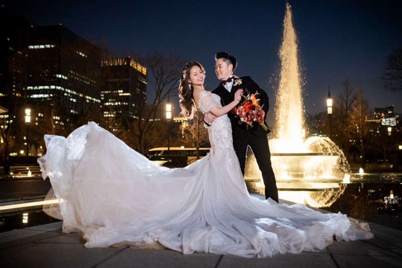 ライトアップされた噴水でファビュラスな瞬間を！