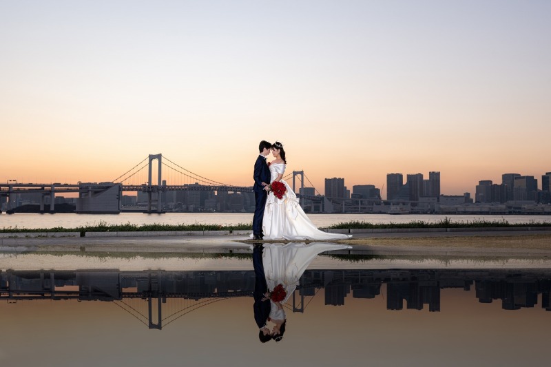 レインボーブリッヂ背景にリフレクションショット☆