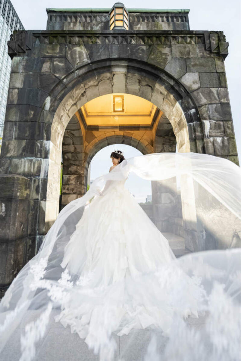 包まれるようなベールショット