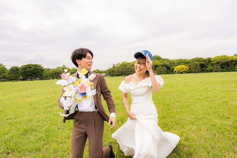 草原で走って走って走って楽しく全力撮影♡
