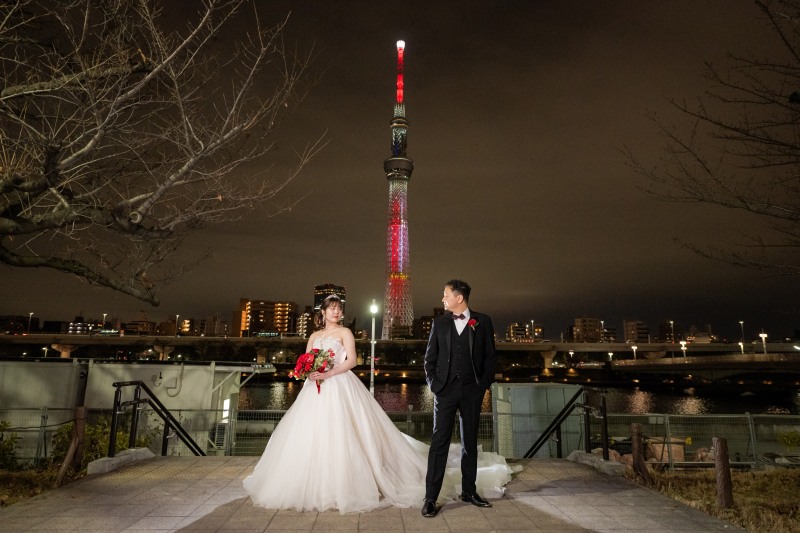 スカイツリーのライトアップと♬