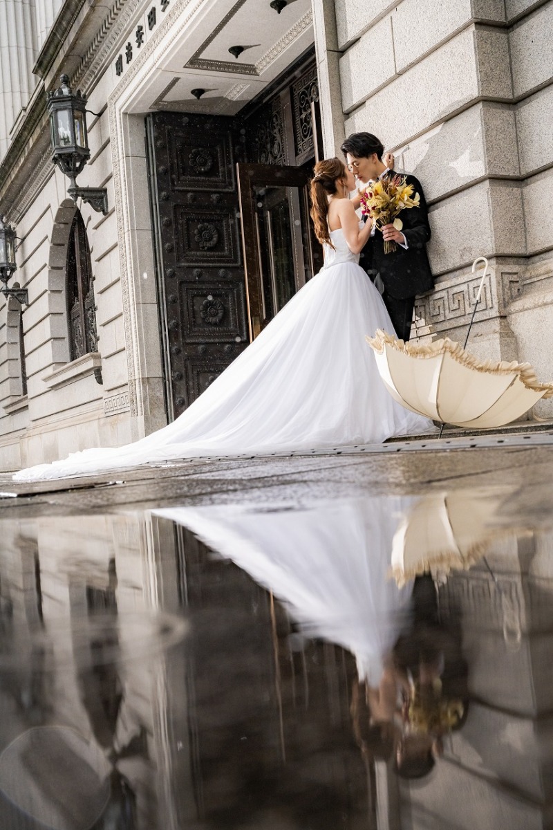 水溜まりに映る二人☆