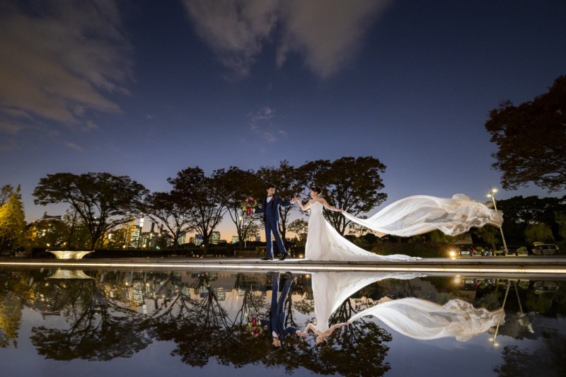 夕暮れのお空に合わせてお写真を…♡