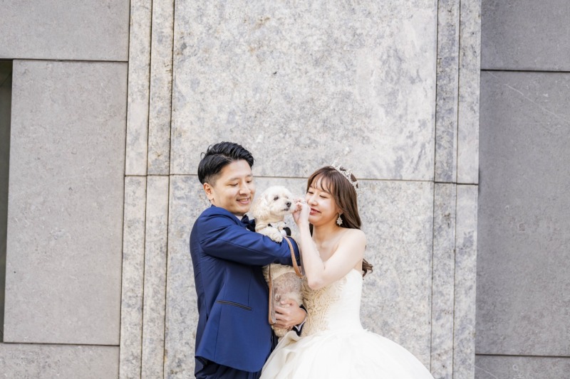 ワンちゃんと一緒に撮影!