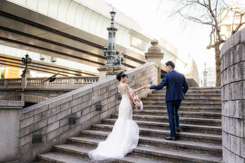 日本橋で階段ショット!