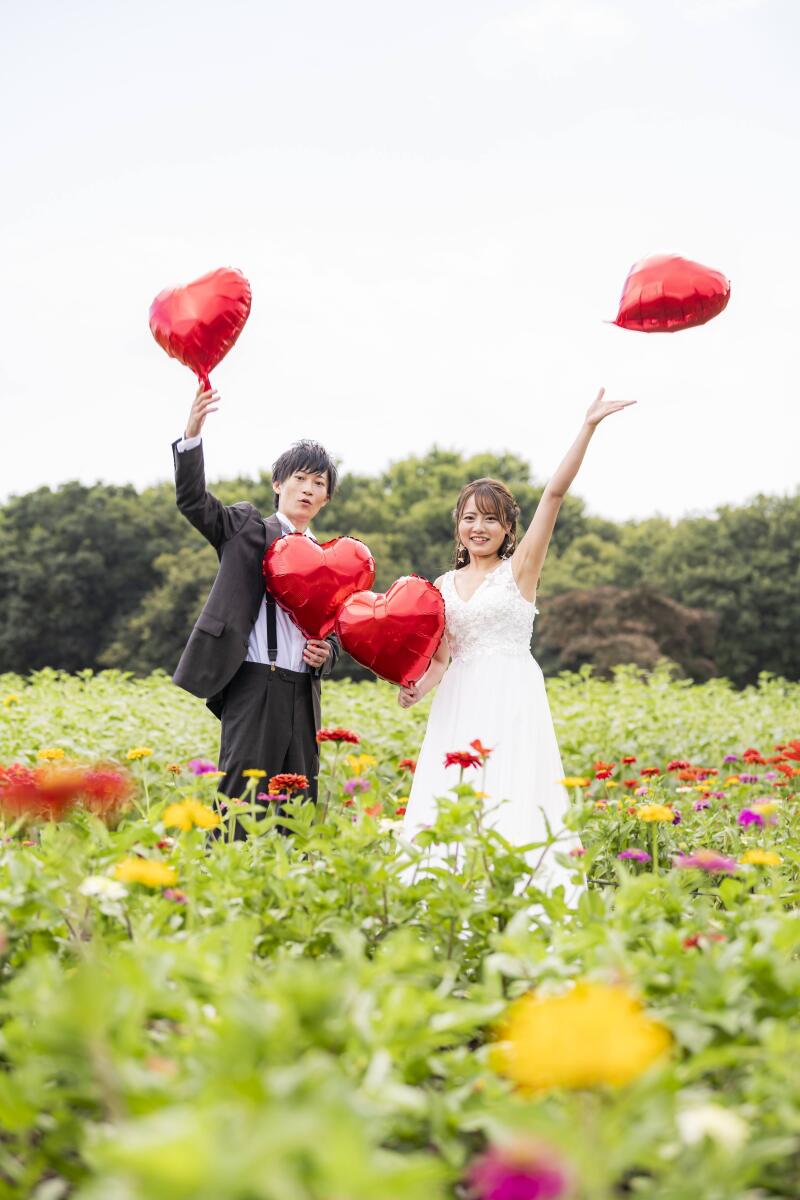 お花畑でPOPなお写真