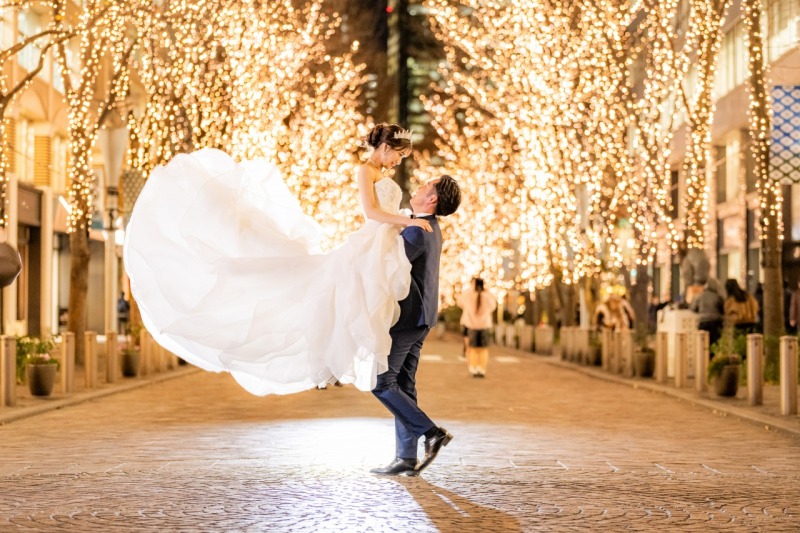 イルミネーションでの抱っこショット！