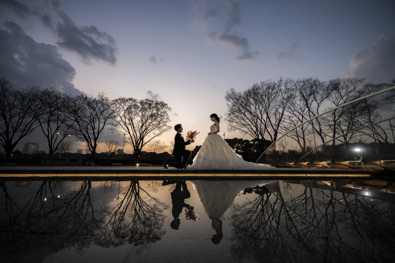 和田倉噴水公園のトワイライトショット